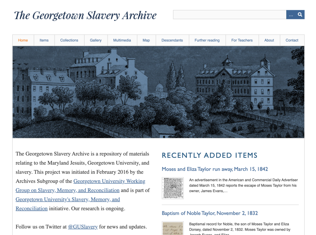 Analyzing The Georgetown Slavery Archive: A Digital Humanities Project